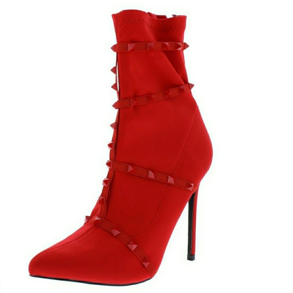 🚨⬇️💥Last Pair!💥SALE!💥 Red Stiletto Ankle Boots - Picture 2 of 4